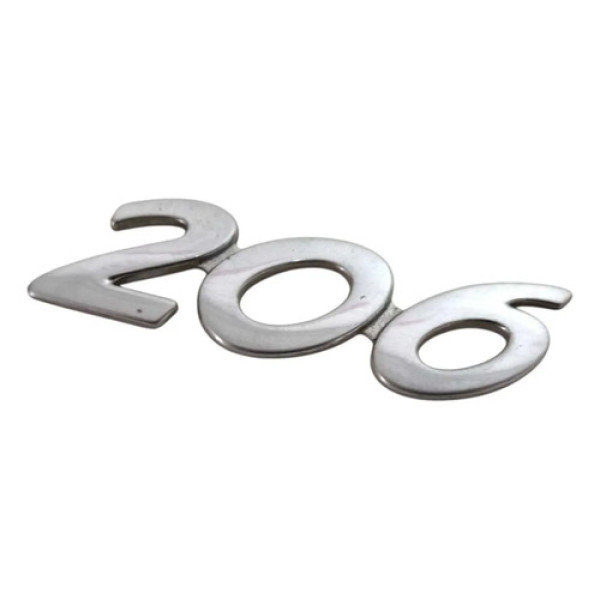 Emblema Tampa Traseira Escrita 206 Prateado