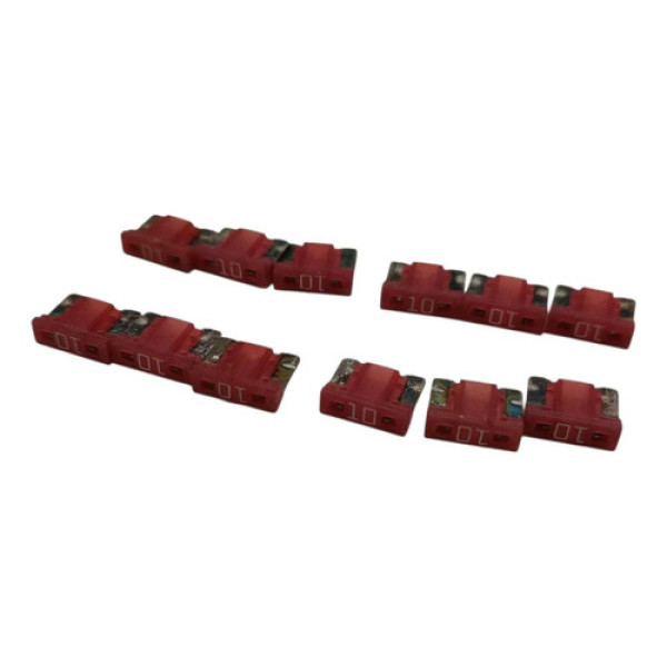 Kit 12 Mini Fusivel Baixo Perfil Vermelho 10 A Vermelho
