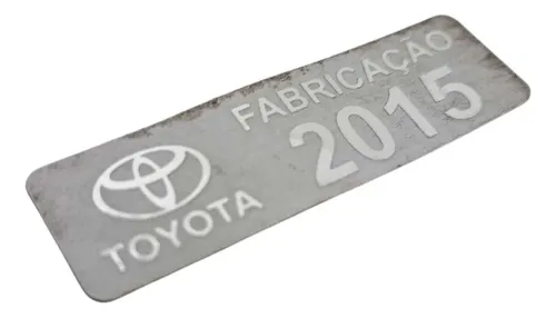 Plaqueta Emblema Ano Fabricação Motor Etios 2015 Cinza