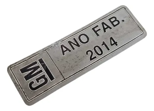 Emblema Etiqueta Ano Fabricação Spin 2014 Prateado