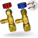 2 Válvulas Acionadoras Schrader Controle Fluido Refrigeração 1/4 5/16 R22 R410 R32