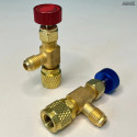 2 Válvulas Acionadoras Schrader Controle Fluido Refrigeração 1/4 5/16 R22 R410 R32