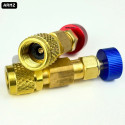 2 Válvulas Acionadoras Schrader Controle Fluido Refrigeração 1/4 5/16 R22 R410 R32