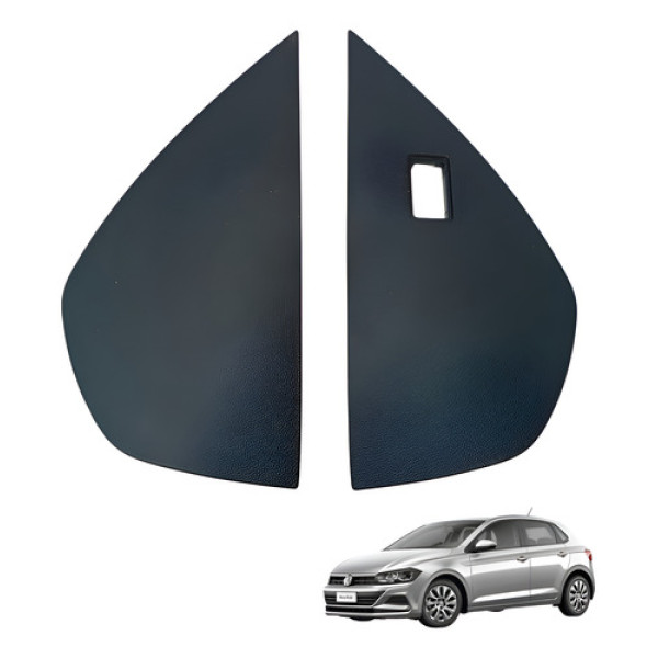 Par Acabamento Lateral Painel Polo 2018 2019 2020 Original Preto Volkswagen
