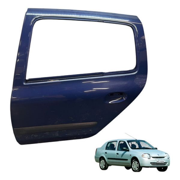 Porta Traseira Lado Esquerdo Clio Sedan 2001 2004 (usado) Traseira Esquerdo Azul
