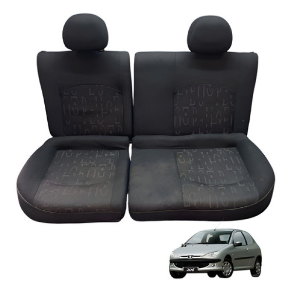 Jogo De Banco Traseiro Peugeot 206 2004 2005 2006 2007 Preto