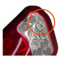 Lanterna Traseira Guerra Led Caminhao Carreta Bivolt 12v/24v Direito/passageiro Vermelho