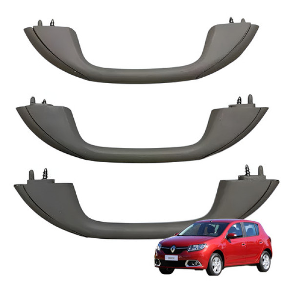 Kit Puxador Alca Teto Pqp Renault Sandero 2015 2017  (usado) Cinza