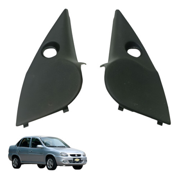Par Moldura Interna Retrovisor Corsa Classic 2002 2003 2004 Preto