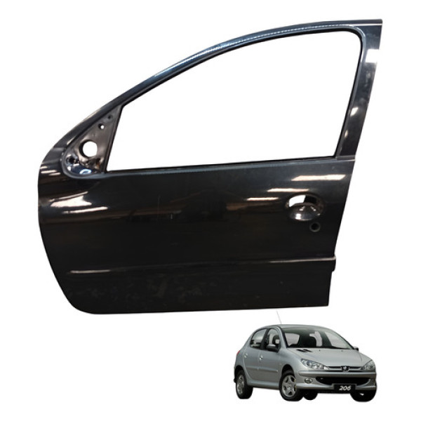 Porta Dianteira Esquerda Peugeot 206 2004 2005 2006 2007 Dianteira Esquerdo Preto