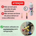 2 Válvulas Acionadoras Schrader Controle Fluido Refrigeração 1/4 5/16 R22 R410 R32
