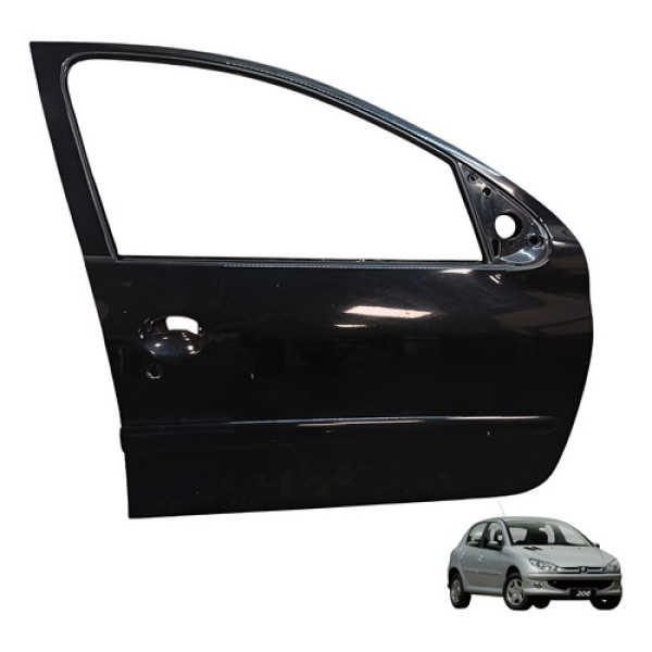 Porta Dianteira Direita Peugeot 206 2004 2005 2006 Original Dianteira Direito Preto