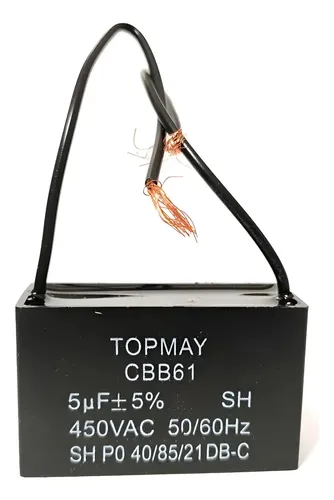 1x Capacitor De Partida 5uf 450vac 2 Fios 1 Peça 450