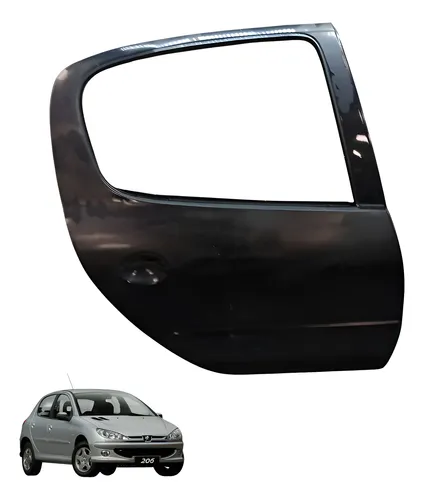 Porta Traseira Direita Peugeot 206 2004 2005 2006 Original Traseira Direito Preto