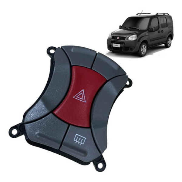 Botão Comando Alerta E Desembaçador Fiat Doblô 2010 A 2021