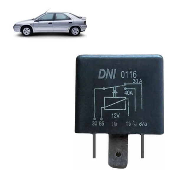 Rele Auxiliar 12v 5 Terminais 40 Amperes Dni 0140 Original 0