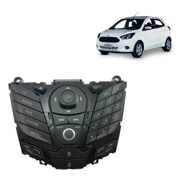 Painel Controle Radio Ford Ka 2015 A 2018 Sync Original Preto