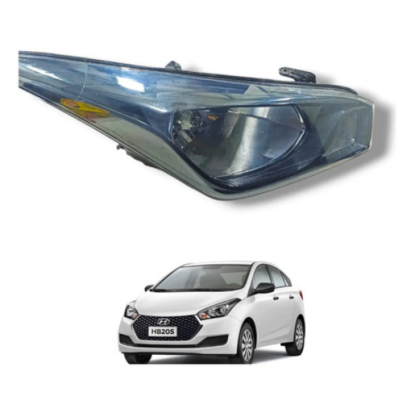 Farol Direito Hb20 2013 A 2019 Máscara Negra