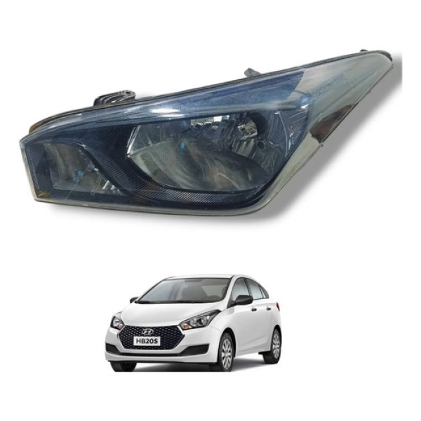 Farol Esquerdo Hb20 2013 A 2019 Máscara Negra Esquerdo/motorista