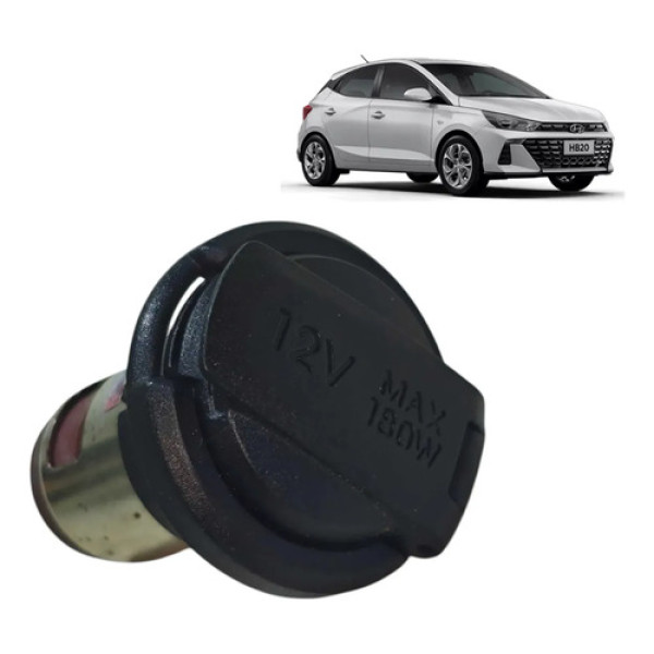 Moldura Tomada 12v Hyundai Hb20 2014 2015 2016 2017 A 2019 Preto