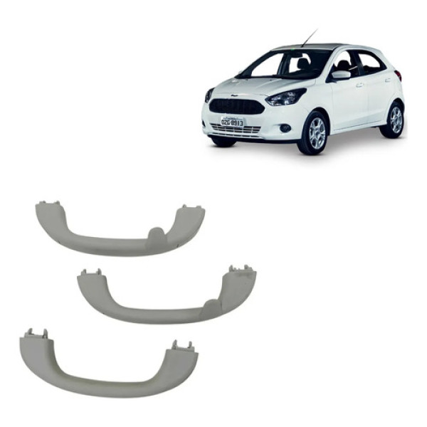 Kit Alça Teto Pqp Ford Ka 1.5 Sigma Hatch 2017 2018 Cinza