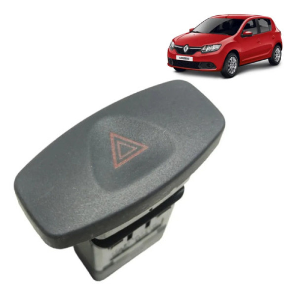 Botão Interruptor Pisca Alerta Sandero/logan 2012/16 446717 Preto