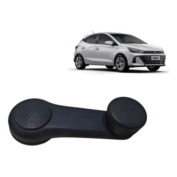 Manivela Vidro Tras Esq Hyundai Hb20 1.0 2014/17 826301m000 Preto