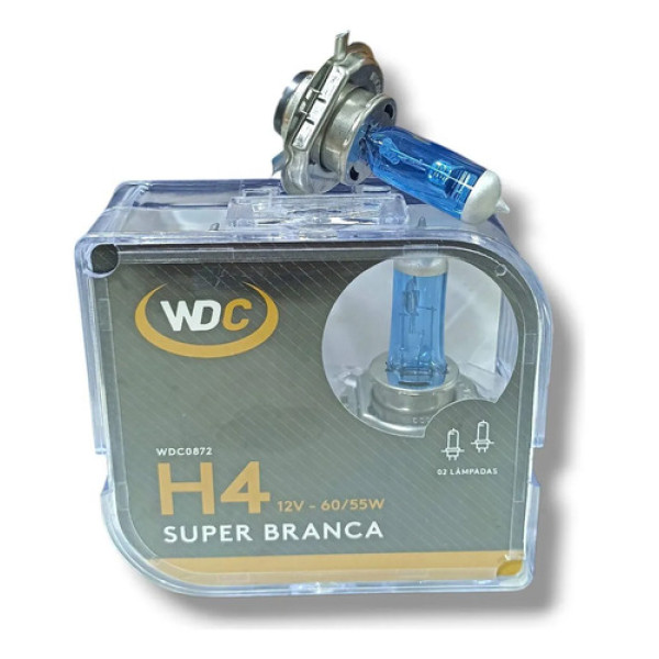 Kit 2 Lampadas H4 Super Branca 12v 60/55w Wdc0872