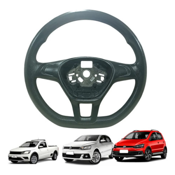 Volante Direção Vw Gol Saveiro Fox 2012 2013 A 2017 G7 G8 Preto