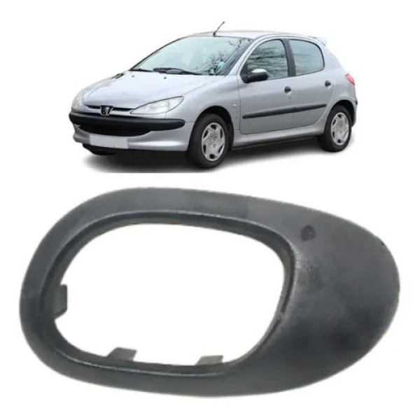 Moldura Maçaneta Acabamento Interna Direita Peugeot 206 Preto Dianteira/traseira
