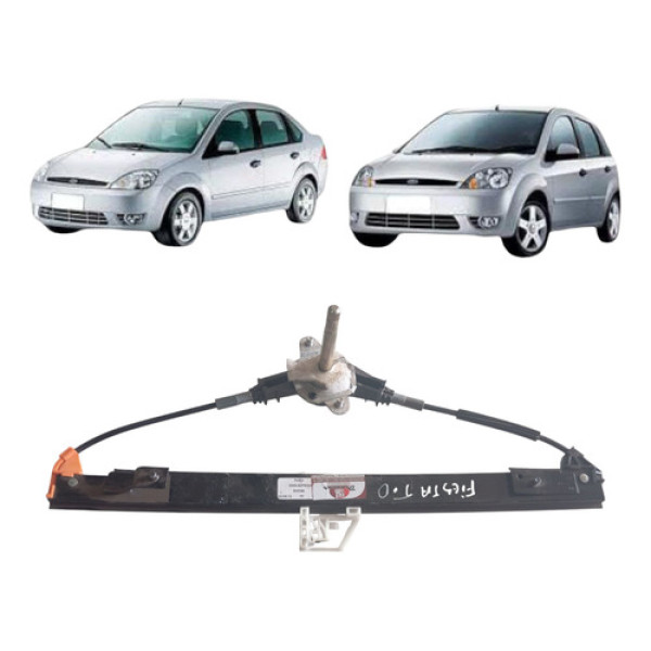 Máquina Vidro Manual Fiesta 2002 2014 Traseira Direita