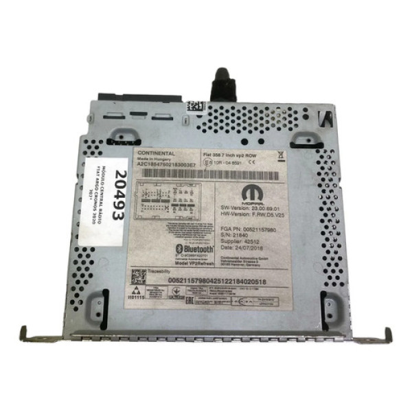 Módulo Central Rádio Fiat Argo Cronos 2021 00521157980