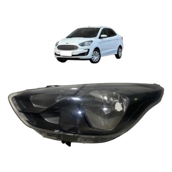 Farol Esquerdo Mascara Negra Ford Ka 2019 C/detalhe Esquerdo/motorista