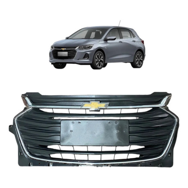 Grade C/ Friso Parachoque Dianteiro Gm Onix 2023 26212166 Preto Cromado