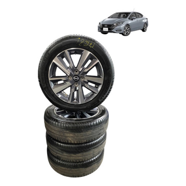 Jogo De Roda C/ Pneu Michelin 205/55 R16 Nissan Versa 2024 Cinza