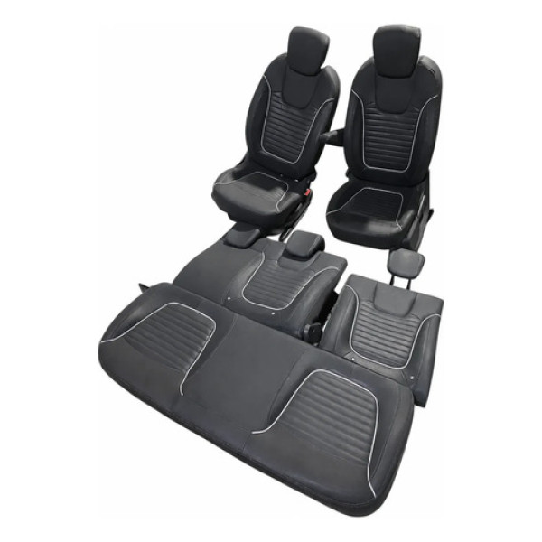 Jogo Banco De Couro Renault Captur 2018  C/ Detalhe Branca