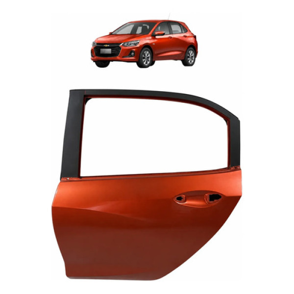 Porta Traseira Esquerda Gm Onix Turbo 2020 Traseira Esquerdo Laranja