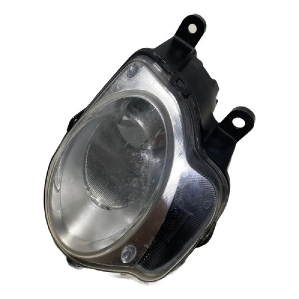 Farol De Milha Esquerdo Fiat 500 2012 C/ Detalhes Na Carcaça Prateado