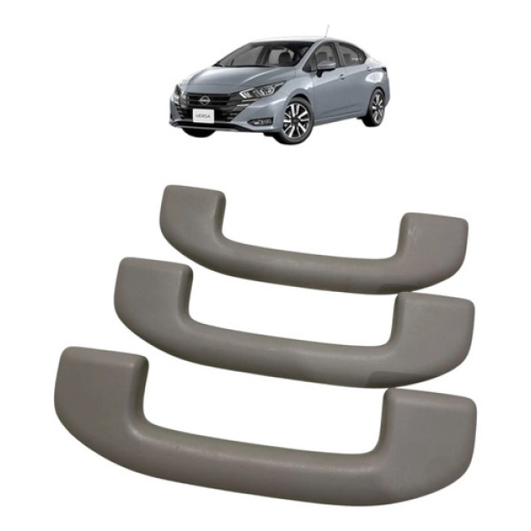 Jogo Alça Pega Teto Nissan Versa 2024 Cinza