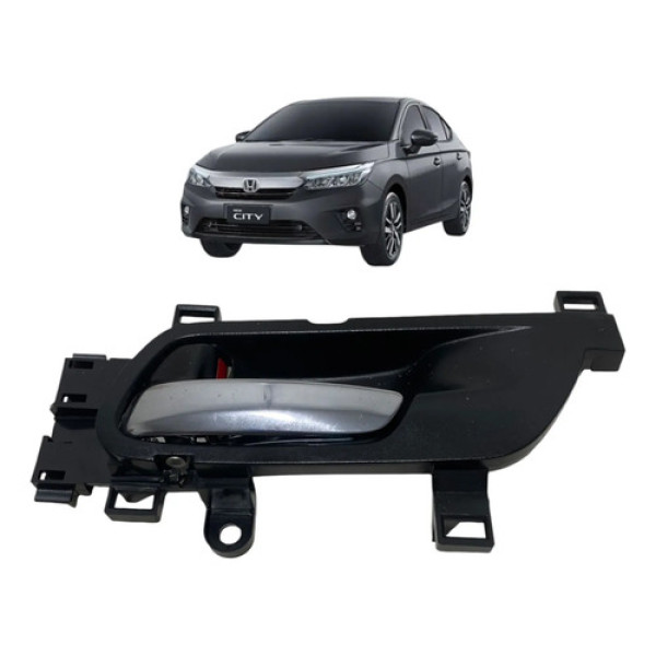 Maçaneta Interna Dianteira Esquerda Honda City 2022/2025 Cromado Dianteira