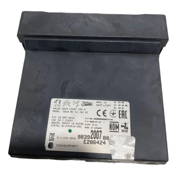 Módulo Controle Luz Peugeot 208 2020 9839200780