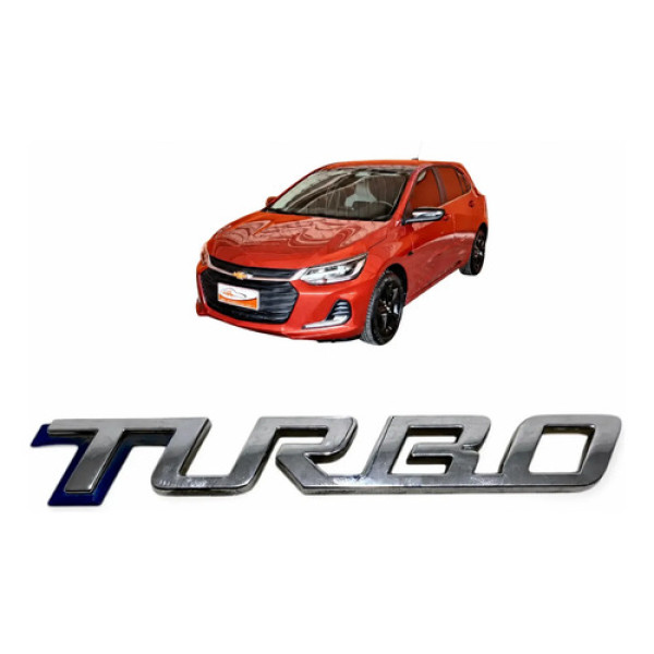Emblema  Turbo  Tampa De Mala Gm Onix Turbo 2020 Prateado