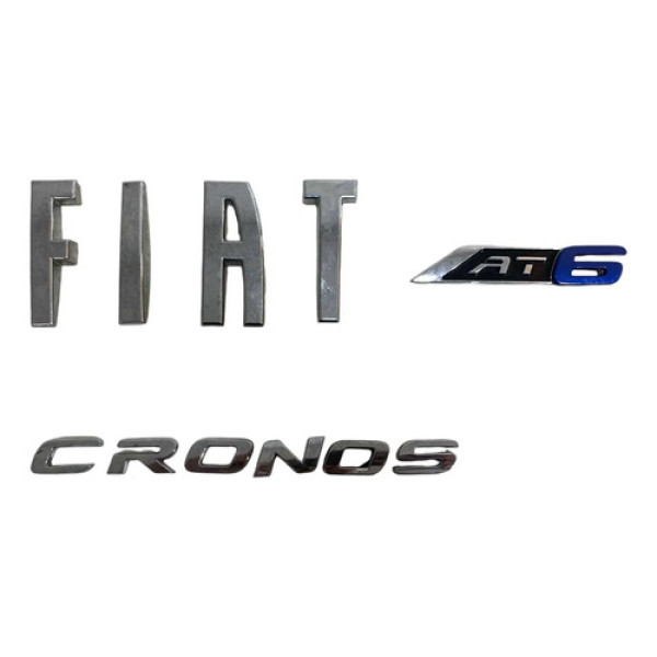Conjunto Letras Fiat Cronos At6 Prateado