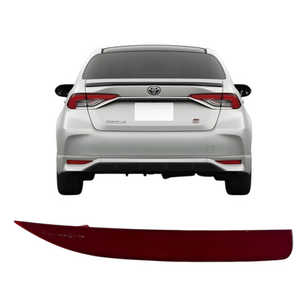 Refletor Direito Parachoque Tras Corolla Xei 2023 8191002330 Vermelho