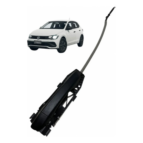 Maçaneta Externa Traseira Direita Vw Polo Track 2025 Preta Traseira