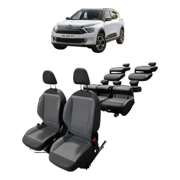 Jogo Banco De Couro (7 Lugares) Citroen C3 Aircross 2025 Cinza