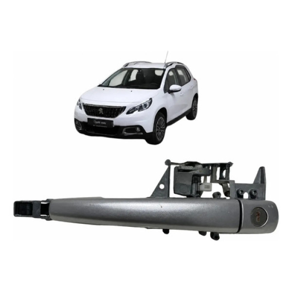 Maçaneta Externa Porta Dianteira Esquerda Peugeot 2008 2020 Prata Dianteira