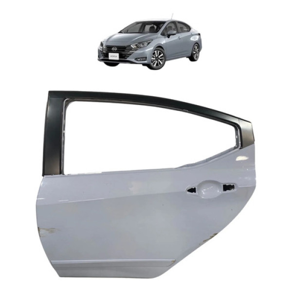 Porta Traseira Esquerda Nissan Versa 2024 C/ Detalhe Traseira Esquerda Cinza