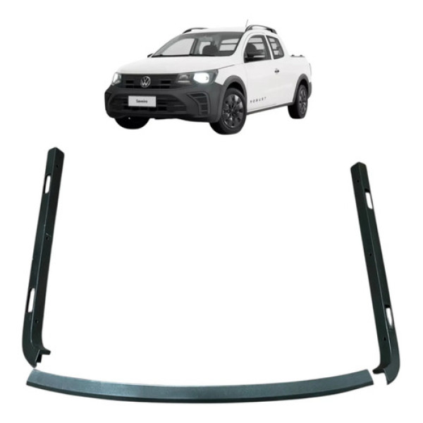 Kit Moldura Caçamba Vw Saveiro Cabine Dupla 2025 Preto