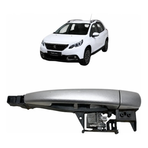 Maçaneta Externa Porta Dianteira Direita Peugeot 2008 2020 Prata Dianteira